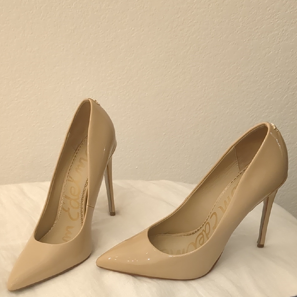 Sam Edelman Nude Patent Heels